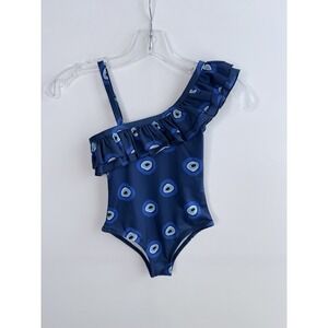 NWT Bermies Mykonos Girls One Piece Swimsuit Size 6 One Shoulder